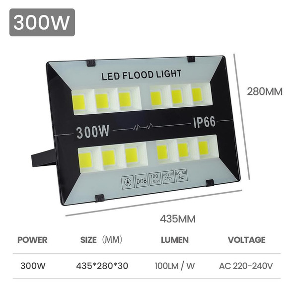 300W 6500K Cool White LED Waterproof Flood Light