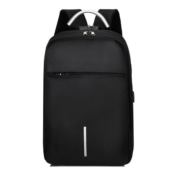 16 inch Men Password Lock Backpack Business Casual Anti-Theft Computer Bag With External USB Port(Black)