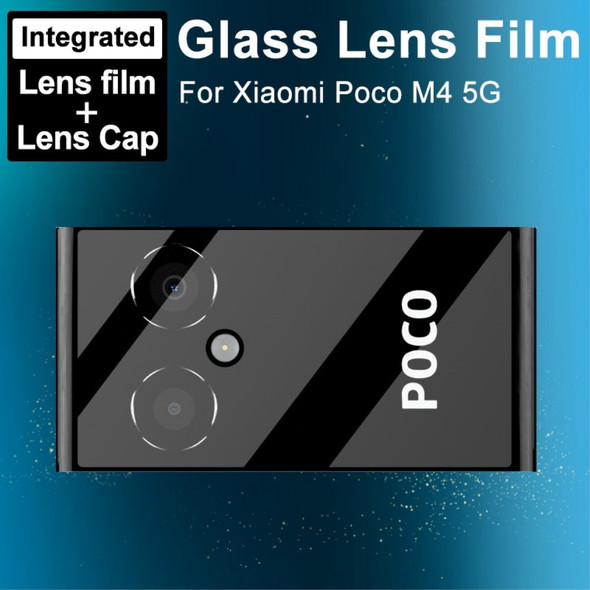 IMAK for Xiaomi Poco M4 5G High Definition Tempered Glass Lens Film + Acrylic Lens Cap Integrated Back Camera Lens Cover
