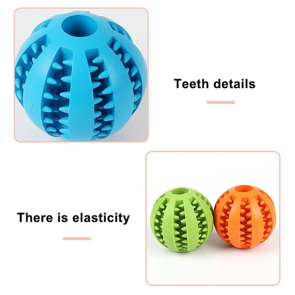 7cm TPR Round Ball Pet Food Dispensing Treat Toy Dog Teeth Cleaning Chewing Bite Toy (No FDA Certification, BPA Free) - Red