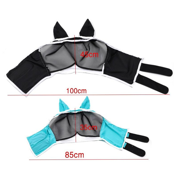 Elastic Breathable Horse Mask Anti-Mosquito And Insect-Proof Cover, Specification: S: 71x112x35cm(Blue)
