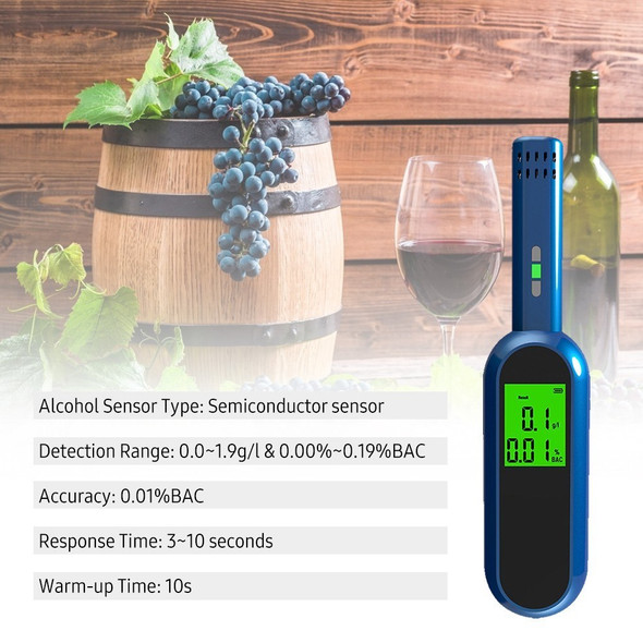 Portable Breath Alcohol Tester with LCD Screen Digital Breathalyzer Blowing Alcohol Tester Hand-held Drunk Driving Detection Gauge Battery Powered (No FDA, BPA-Free)