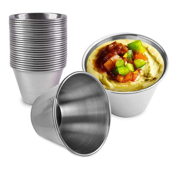 5 PCS Stainless Steel Tortilla Salad Tomato Sauce Cup, Specification 304 Small (Rose Gold)