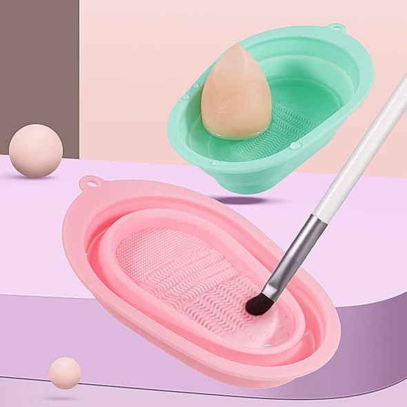 2 PCS Silicone Makeup Brush Puff Cleaning Pad(Green)
