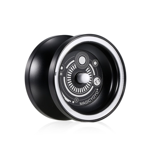 MAGICYOYO T7 Responsive Yoyo for Kids Beginner, Narrow Bearing Steel Axle Aluminum Alloy Yoyo - Black