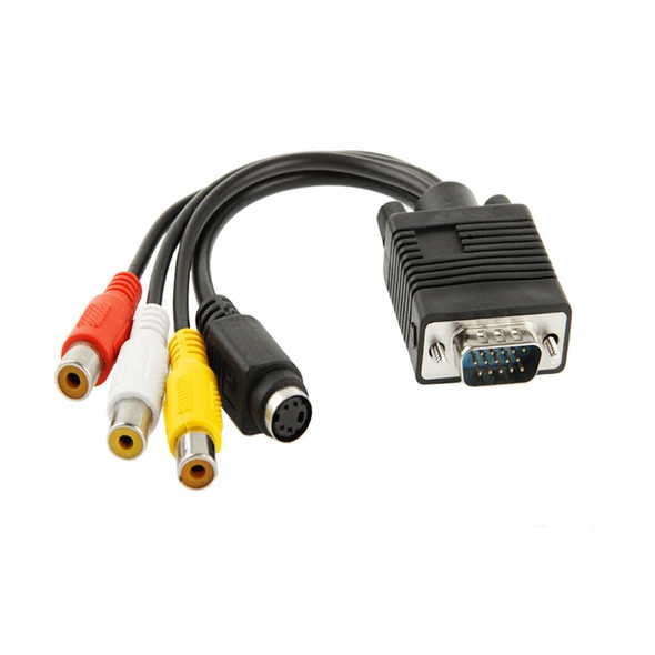 VGA to S-Video AV RCA TV Converter Cable Adapter with 2 Audio Cable