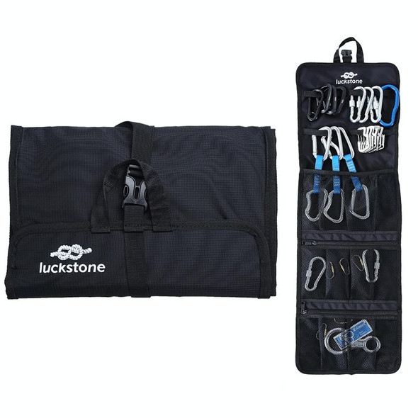 LUCKSTONE Outdoor Climbing Rope Hook Storage Bag Climbing Equipment Organizing Bag Tool Bag(Black)