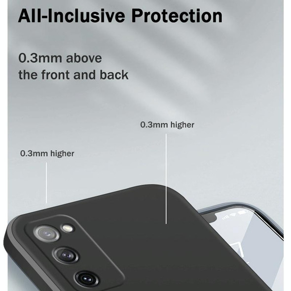 For Samsung Galaxy S20 FE Solid Color Imitation Liquid Silicone Straight Edge Dropproof Full Coverage Protective Case(Black)