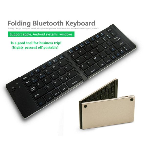 F66 Foldable Bluetooth Wireless 66 Keys Keyboard, Support Android / Windows / iOS (Rose Gold)