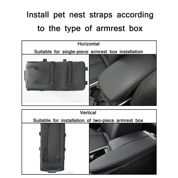 Car Central Control Seat Pet Portable Bed Pad, Colour: Gray+Handle(42x20x22cm)