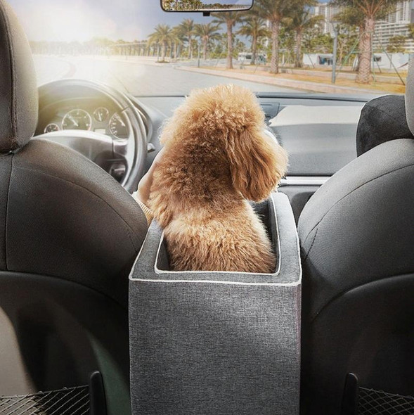 Car Central Control Seat Pet Portable Bed Pad, Colour: Square + Gray(42x20x22cm)