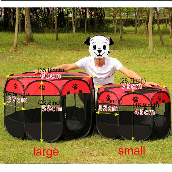 Fashion Oxford Cloth Waterproof Dog Tent Foldable Octagonal Outdoor Pet Fence, M, Size: 91 x 91 x 58cm(Coffee)