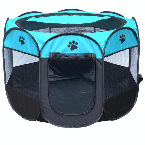 Fashion Oxford Cloth Waterproof Dog Tent Foldable Octagonal Outdoor Pet Fence, M, Size: 91 x 91 x 58cm (Blue)