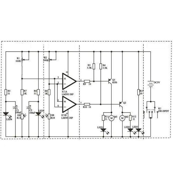 D2-1 DIY Electric Tracking Car Photosensitive Robot Parts