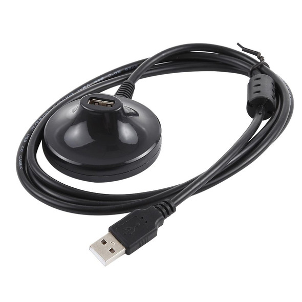 USB 2.0 AM to AF Extension Cable with Base, Length: 1.5m(Black)