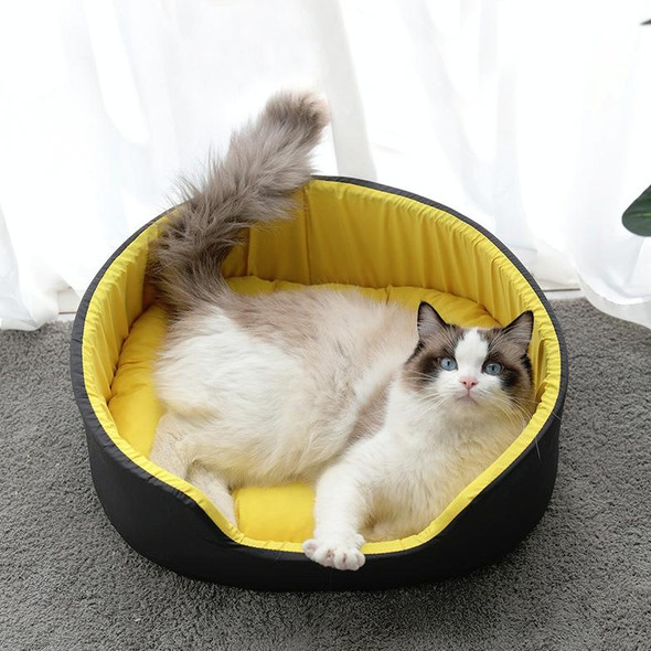 Two-Color Washable Comfortable Pet Nest with Cushion, Size:S 49x35x18cm