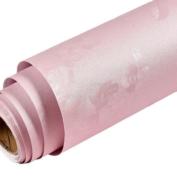 0.6 x 5m Pastoral Style Damascus PVC Self-Adhesive Wallpaper Restaurant Milk Tea Shop Glass Stickers(Light Pink Branch)
