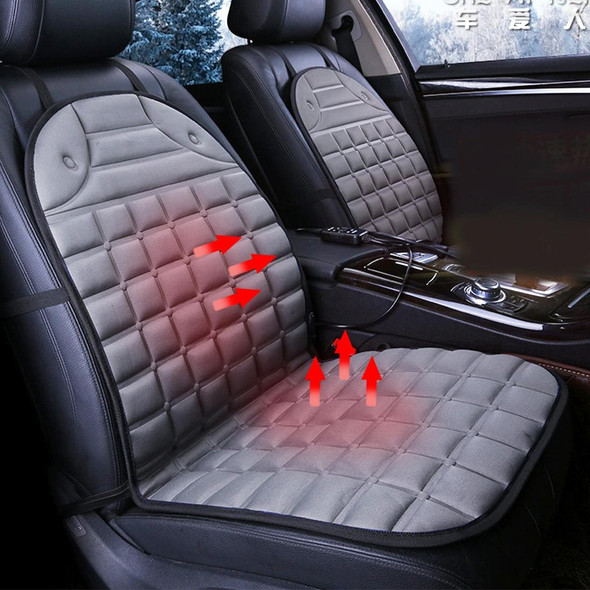 12V Heated Two-seater Car Seat Cushion Cover Seat Heater Warmer Winter Car Cushion Car Driver Heated Seat Cushion(Grey)