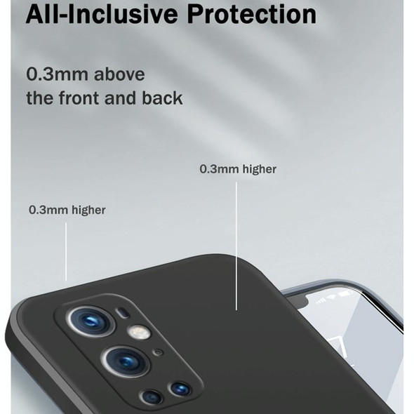 For OnePlus 9 Pro Solid Color Imitation Liquid Silicone Straight Edge Dropproof Full Coverage Protective Case(Dark Green)