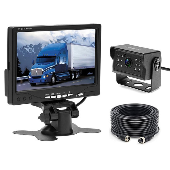 A1509 7 inch HD Car 12 IR Night Vision Rear View Backup Camera Rearview Monitor with 15m Cable