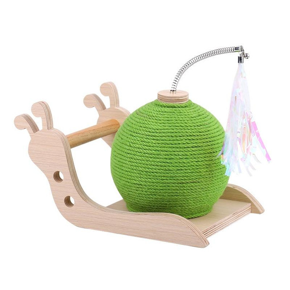 Cat Simulation Snail Self-Hey Toy Cat Catch Ball Bite Resistant Sisal Rope Claw Grinder(Green)