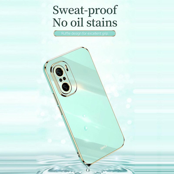 For Xiaomi Redmi K40 XINLI Straight 6D Plating Gold Edge TPU Shockproof Case(Pink)