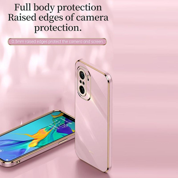 For Xiaomi Redmi K40 XINLI Straight 6D Plating Gold Edge TPU Shockproof Case(Celestial Blue)