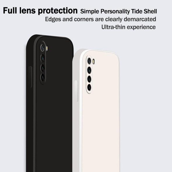 For Xiaomi Redmi Note 8 Solid Color Imitation Liquid Silicone Straight Edge Dropproof Full Coverage Protective Case(Black)