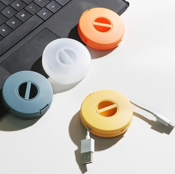 5 PCS Round Data Cable Storage Box Earphone Storage Collection Box(Orange)