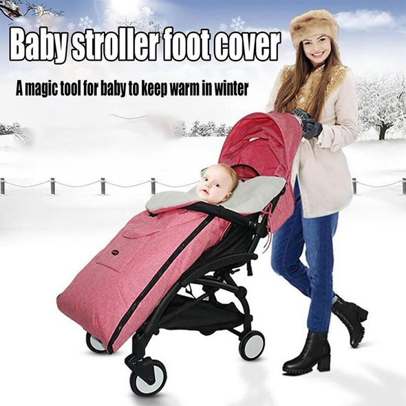 Baby Stroller Sleeping Bag Autumn and Winter Windproof Warm Foot Cover Baby Stroller(Linen Black Sleeping Bag)