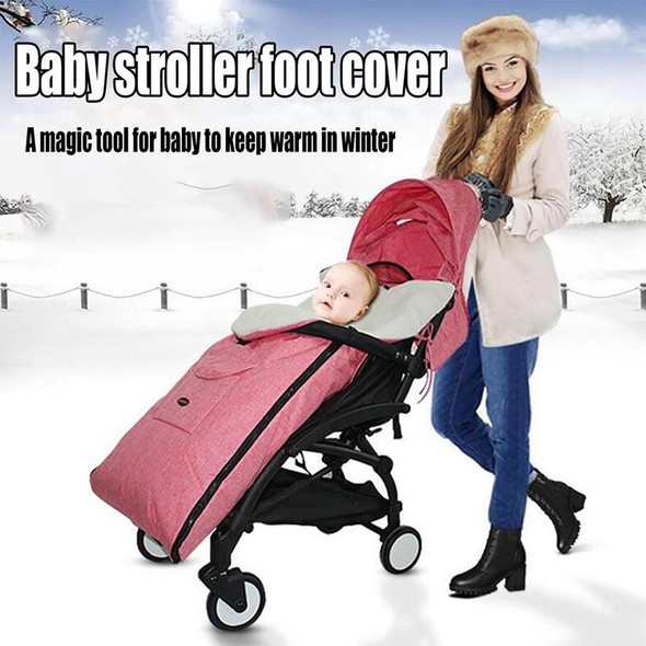 Baby Stroller Sleeping Bag Autumn and Winter Windproof Warm Foot Cover Baby Stroller(Linen Grey Sleeping Bag)