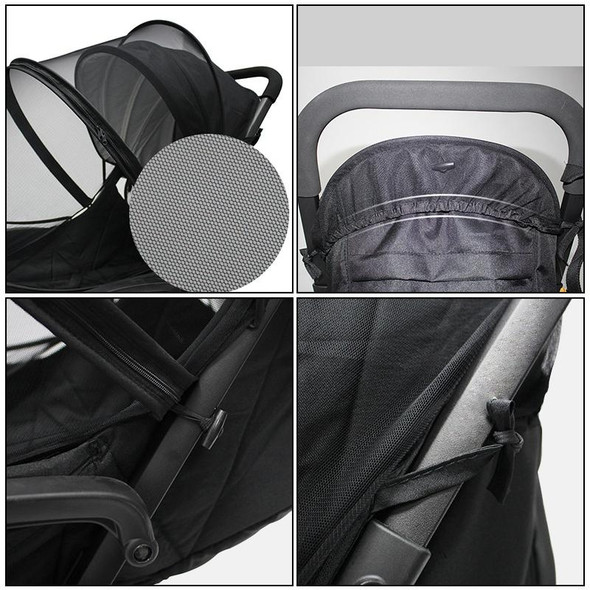 Summer Stroller Mosquito Net Full Cover Multi-Purpose Encrypted Trolley Mosquito Net(Black Net)