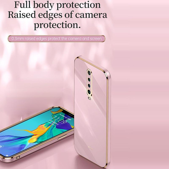 For Xiaomi Redmi K30 XINLI Straight 6D Plating Gold Edge TPU Shockproof Case(Mint Green)