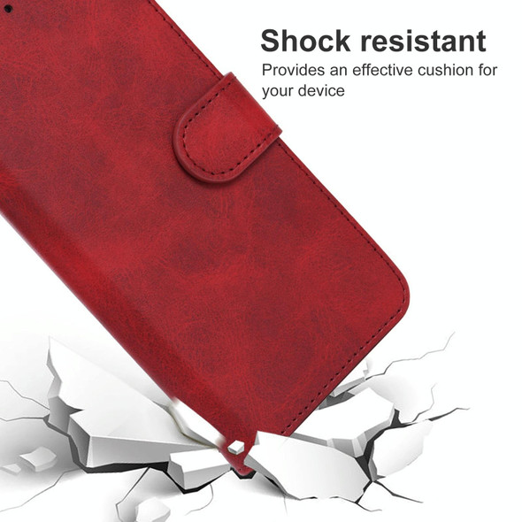 Leather Phone Case For Motorola Moto G52(Red)