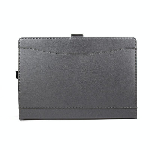 For Microsoft Surface Pro 7 / 7+ Microfiber Lambskin Texture Magnetic Horizontal Flip Leatherette Case with Pen Slot & Holder (Grey)