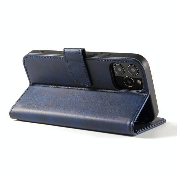 For iPhone 13 mini Calf Texture Buckle Horizontal Flip Leatherette Case with Holder & Card Slots & Wallet (Blue)