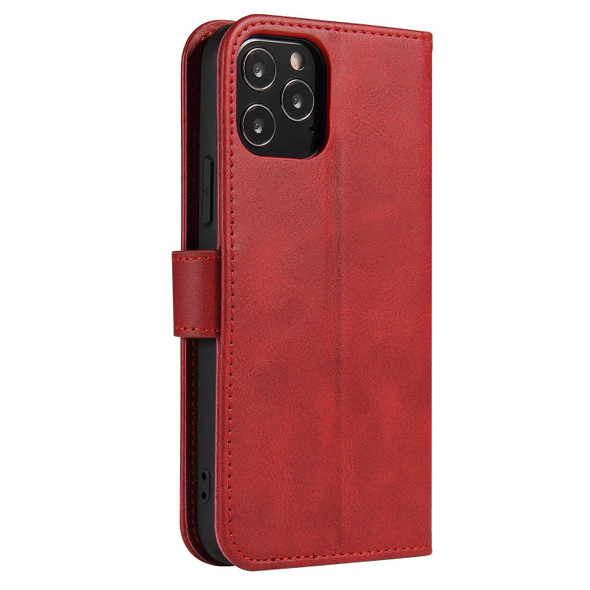 For iPhone 13 Pro Calf Texture Buckle Horizontal Flip Leatherette Case with Holder & Card Slots & Wallet (Red)