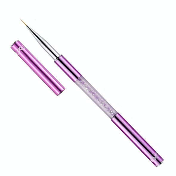 2 PCS Nail Art Drawing Pen Purple Drill Rod Color Painting Flower Stripe Nail Brush With Pen Cover, Specification: 11mm