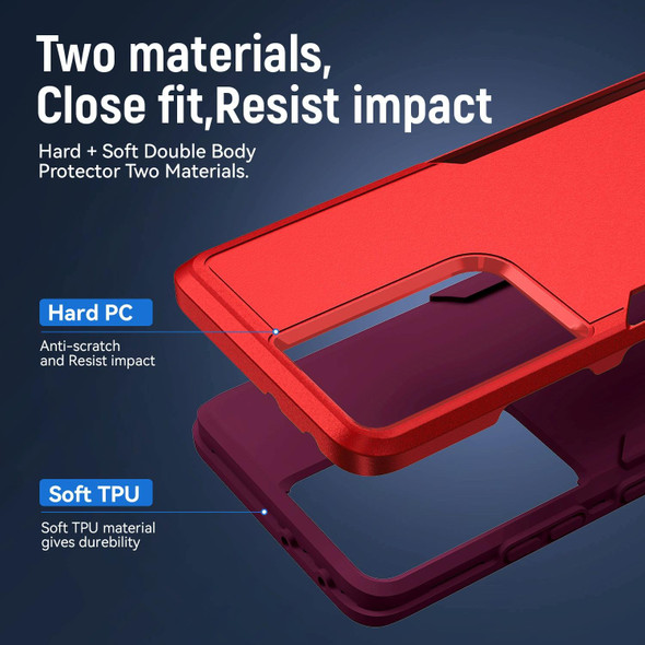 For Samsung Galay S21 Ultra 5G Pioneer Armor Heavy Duty PC + TPU Shockproof Case(Red)