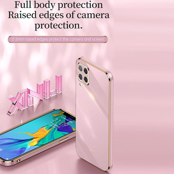 For Samsung Galaxy A22 4G XINLI Straight 6D Plating Gold Edge TPU Shockproof Case(White)