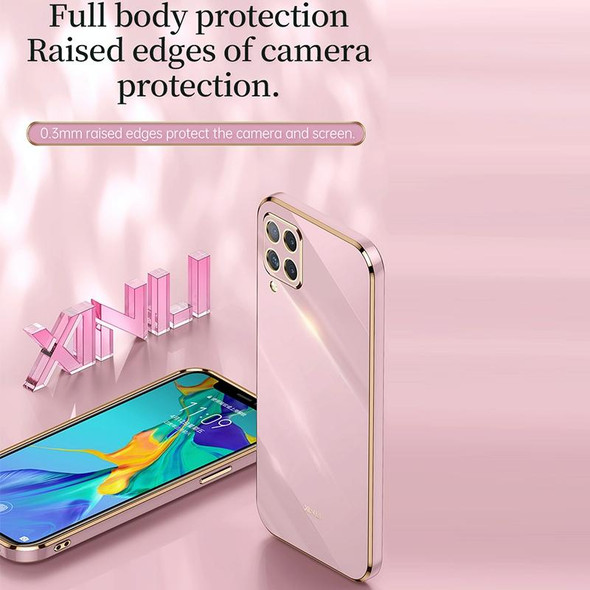 For Samsung Galaxy A22 4G XINLI Straight 6D Plating Gold Edge TPU Shockproof Case(Celestial Blue)