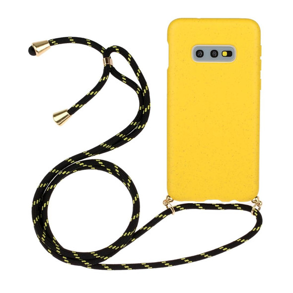 For Galaxy S10e Wheat Straw Material + TPU Protective Case with Lanyard(Yellow)