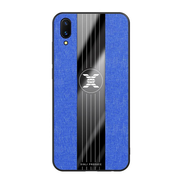 For Vivo X21 UD XINLI Stitching Cloth Texture Shockproof TPU Protective Case(Blue)