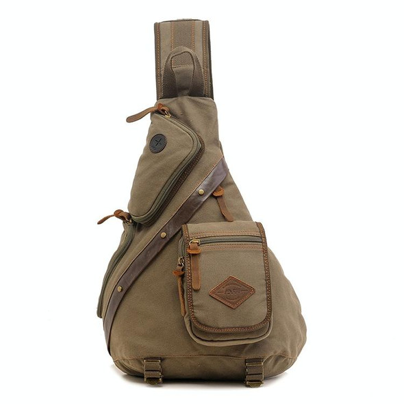 AUGUR 8171 Multi-function Canvas Chest Bag Shoulder Messenger Crossby Bag(Army Green)