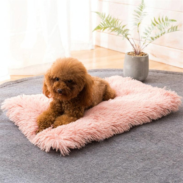 Autumn and Winter Warm Universal Square Pet Cat Dog Plush Pad, Size:S(Pink)