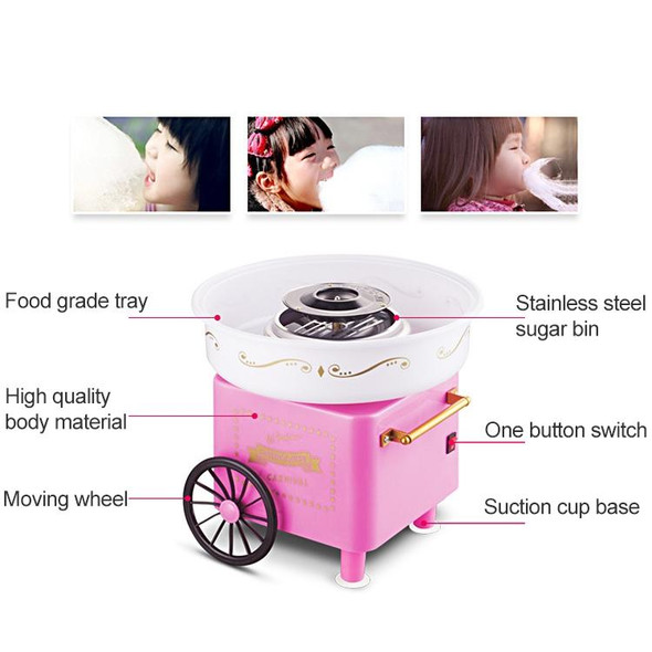 Retro Trolley Mini Cotton Candy Machine, Specification:National Standard 220 V(Pink)