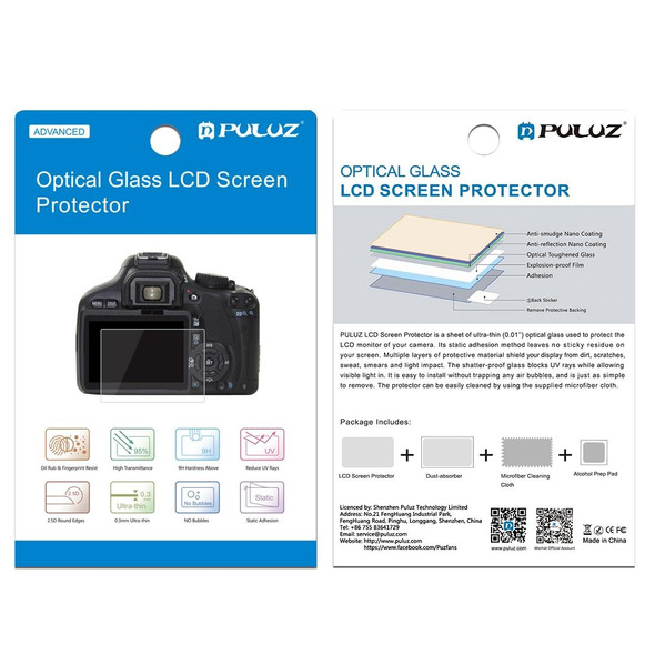 PULUZ 2.5D 9H Tempered Glass Film for Fujifilm X-70, Compatible with Fujifilm X-70, Leica M10