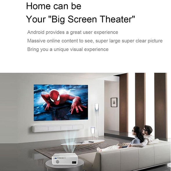 E600S 1920x1080P 400ANSI LCD LED Smart Projector, Same Screen Version, Plug Type:EU Plug