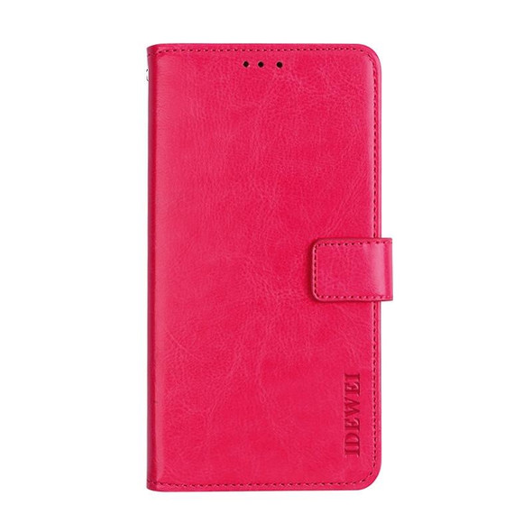 For Lenovo K12 Note idewei Crazy Horse Texture Horizontal Flip Leatherette Case with Holder & Card Slots & Wallet(Rose Red)