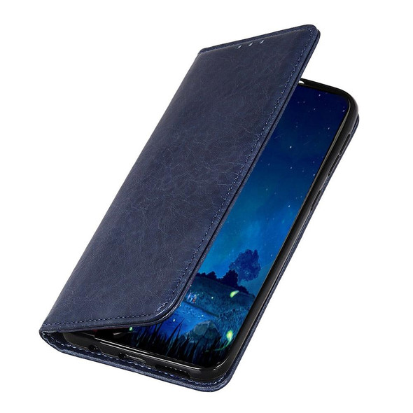 For Google Pixel 6 Pro Magnetic Crazy Horse Texture Horizontal Flip Leatherette Case with Holder & Card Slots & Wallet(Blue)